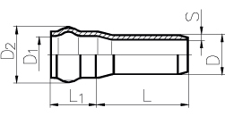 Схема трубы НПВХ с раструбом под резиновое кольцо