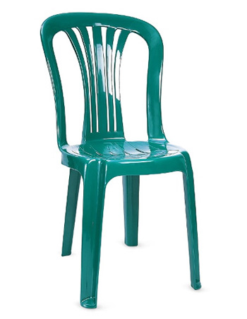 Пластиковый стул зеленого цвета