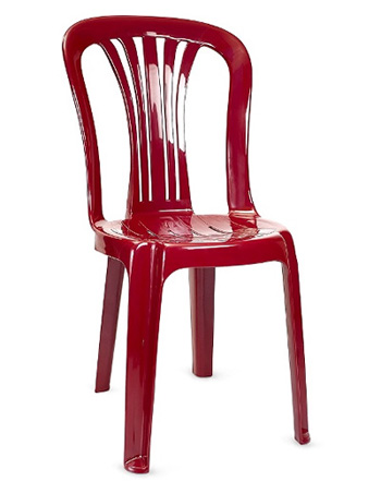 Пластиковый стул красного цвета