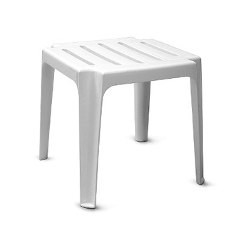 Пластиковый столик к шезлонгу белого цвета